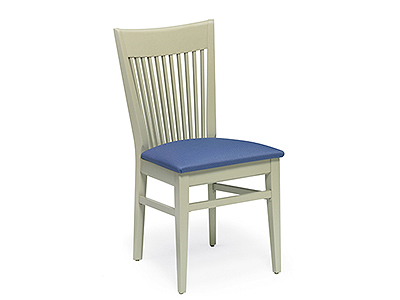 Wood Frame Slat Back-Upholstered Seat